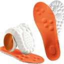 Roofo Cloud Insoles for Men Shoe Inserts Steppers Soles Memory Foam Insoles for Women Comfortble Soft with Arch Support Cushion Insoles Pain Relieve Extra Large (US-7.5-11.5-Orange)