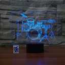Creative 3D Drum Kit Night Light USB Powered Touch Switch Remote Control LED Decor 3D Lamp 7/16 Colors Changing Brithday Home Room Decoration
