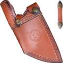 XYJ Leather Sheath for Butcher Knife, Wide Blade Kitchen Knives, Practical Soft Leather Knife Sheaths, Belt Loop, Portable Carrying Out, Blade Protector Case, Knife Sleeve