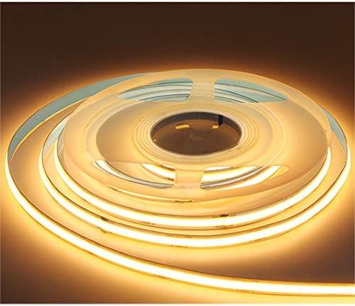 384Led/m 16.4ft COB Flexible LED Strip Light DC12V/24V Bendable Tape (24V, Warm White)