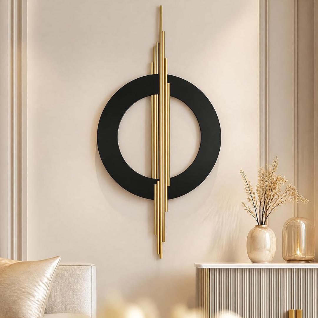KELVRIXA Modern Metal Wall Art Decor for Living Room, 39 x 19 Inches