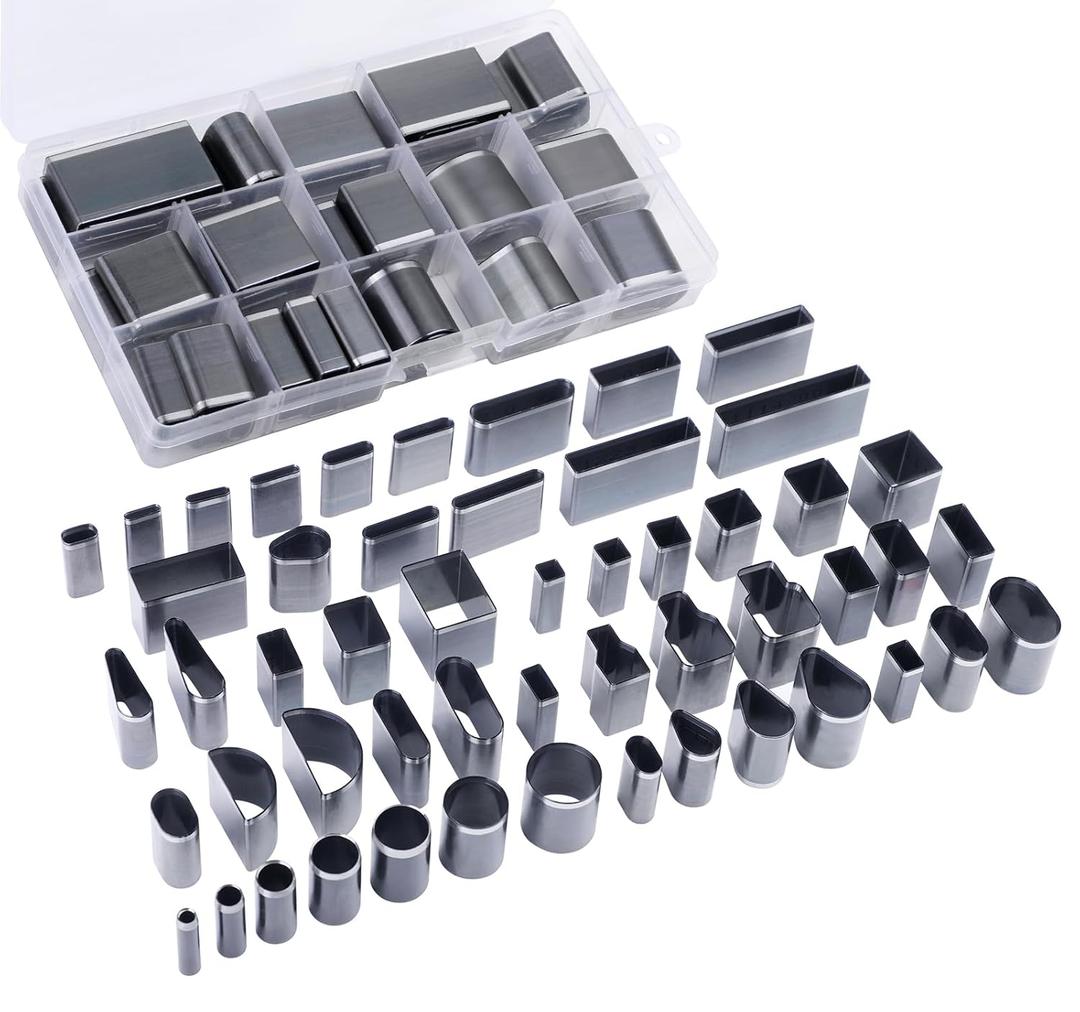 52 Shape Style Leather Hole Punch Tool, Multiple Shapes Leather Cutting Dies, Hollow Punch Cutter Tool for Belts, Punch Tool Set Hole Punch Cutter for Handmade DIY Crafts