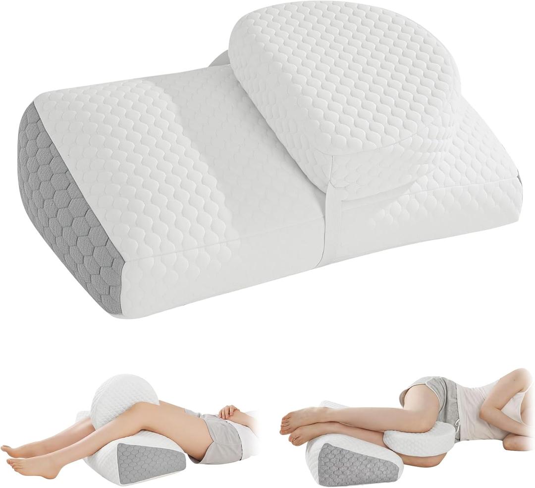ROYALAY Adjustable Pillow for Sciatica Relief Sleeping, Memory Foam Leg Pillow for Hip Pain While Sleeping, Sciatica Pain Relief Devices for Back Knees