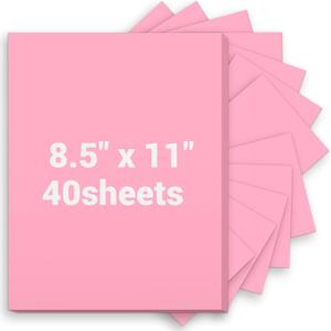 Cardstock 8.5 x 11, Thick Printer Paper 75 lb/200 gsm, 40 Sheets Card Stock Pink, Heavy Card stock, Art CardStock Paper for Invitations, Diy Cards, Business Cards, Menus, Crafts, Drawing etc