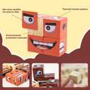 Face Changing Magic Cube Game, Wooden Expression Puzzle Block Games, Fine Motor Skills Board Games for Kids & Adults with Bell