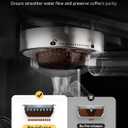 Neretva Espresso Machine, 58mm Professional Espresso Coffee Machine 15 Bar Retro Espresso Maker with Powerful Milk Frother & Visible Pressure Gauge for Home Barista Latte and Cappuccino Maker-Silver