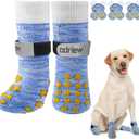 6 Pcs Dog Socks to Prevent Licking Paws, Dog Booties for Hardwood Floors Anti Slip, Socks for Dogs with Grippers to Prevent Scratching, Puppy Small Large Indoor Dogs Grip Socks (Blue, S)