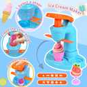 Crelloci 3 in 1 Color Dough Kitchen Creations Set, Ice Cream Spaghetti Burger Maker Machine, Art Crafts Food Modeling Toys, Accessories Tools Kit for Boys Girls Kids Toddlers Ages 3+ (12 Colors Dough)