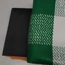 2 Pcs St Patrick's Day Layered Coir Doormat Set Lucky Shamrock Clover Welcome Front Door Mat with Green Checkered Outdoor Rug Non Slip Porch Entryway Rug for Indoor Outdoor Farmhouse Decor