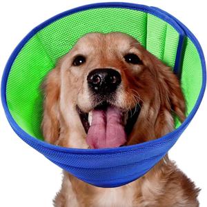 Soft Dog Cone Recovery Collars & Cones After Surgery for Small,Medium Large Dogs,Adjustable Breathable Dog Cone Collar,Protect Pets from Licking Wounds,Soft and Comfortable, Reduce Anxiety (Blue, M)