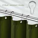 PANGSINNE Stall Shower Curtain 36 x 72 Inches, Heavy Duty Fabric Hotel Quality Waffle Textured 256GSM Army Green Shower Curtain