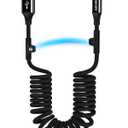 AGVEE 3ft Carplay Cable for iPhone 17 16 15, [USB-IF Certified] Coiled USB-A to USB-C Car Play & Android Auto Cord, Fast Charger Charging Data Transfer Cable, Black