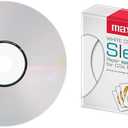 Maxell  MAX648250 & 190135 Protective Thin Clear Plastic Easy Storage CD & DVD Sleeves White 50 Pack (Paper)