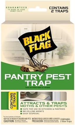 Black Flag Pantry Pest Trap 2 Count, Insect Traps, Safe For Use In Kitchens And Pantries, 12 Pack