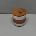 Ceramic Jar with Lid, Coffee Container Kitchen Food Storage Jars for Spice Sugar Tea Bag, Stackable Decorative Jars for Countertop, White & 18 fl.oz