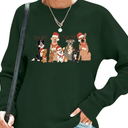 AIIWEIS Christmas Dogs Sweatshirt Women Cute Dog Lover Christmas Long Sleeve Shirt Crewneck Xmas Pullover Tops Large