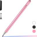 Pen for Samsung Tablet, Capacitive Disc Tip Stylus Pencil & Magnetic Cap Compatible with Apple iPad pro/iPad 6/7/8th/iPhone, Samsung Galaxy Tab A7/S7, Chromebook/Nintendo Switch (Pink)