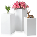 Zonon 3 Pcs Square Pedestal Stands for Party, Metal Display Stands Pillars for Wedding Bridal Ceremony Baby Shower Birthday Party Decorations, 29.5*13.4''(L), 23.6*11.8''(M), 19.7*10.2''(S)(Black)