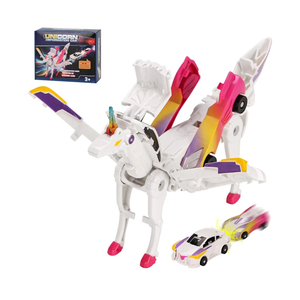 Car Toy transformable Unicorn, Sports car Collision Magic Unicorn, Children's transformable car Robot Suitable for Boys and Girls, Blue