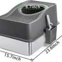 SOUJOY Stainless Steel Cat Litter Box with Lid, Extra Large Top Entry Litter Boxes for Big Cats, Enclosed Removable Metal Litter Box with Scoop and High Wall, Anti-Leakage, Easy Cleaning