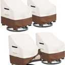 Patio Chair Covers 4 Pack,Swivel Lounge Chair Cover,Waterproof Heavy Duty Patio Furniture Covers for Outdoor Swivel Lounge Chair(35 W x 37 D x 38.5 H inches) Beige & Brown