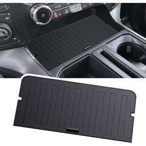 Center Console Compartment Cover for Ford F150 2021-2025 & Lightning XLT 2022-2024, Front Interior Storage Cubby Lid Hidden Secret Pocket Panel with USB Hole (For Open Pocket in Front of Shifter)