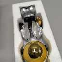 Dosker Small Astronaut Statues Mini Spaceman Sculpture Polyresin Arts Gifts Silver Figurine Ornament Room Decor for Men,Home and Desktop Accessories Tabletop Decoration, Living Room, Office, Bookshelf (Medium)