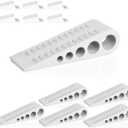HOMOTEK 6 Pack Wedge Rubber Door Stops Door Chucks Stoppers Wall Protector for Floor & Bottom of Door with Self Adhesive White Holder, 5" x1-9/16 x1-5/16 (White)