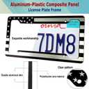 BGGTMO Black American Flag License Plate Frames- 2 Pack Front Rear Patriotic USA Stars and Stripes Aluminum Car Tag Holder with Screws