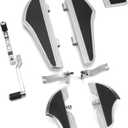 Defiance floorboards for Harley Touring street glide FLHX FLT FLHR FLHXS FLHTCUTG chromed rear footboards and Heel Toe Shift Levers (Chromed)