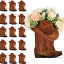Domensi 16 Set Western Cowboy Boots Flower Boxes Centerpiece Boot Shape Box Decorations Western Theme Party Boot Gift for Cowboy Cowgirl Birthday Party Baby Shower Wedding Supplies
