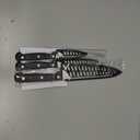 COKUMA Kitchen Knife, 3-Pcs Knife Set With Sheath, 8 Inch Chef Knife, 4.5 Inch Utility Knife, 4 Inch Paring Chef Knife, Stainless Steel, Black