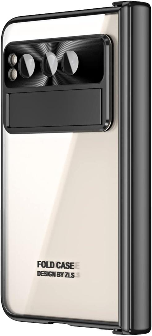 Pixel Fold Case, Clear PC Hinge Protection Case with Kickstand, Compatible with Google Pixel Fold 2023 (Black) Pixel Fold Case, Clear PC Hinge Protection Case with Kickstand, Compatible with Google Pixel Fold 2023 (Black)