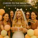Bride Veil for Bachelorette Party: Short White 24 Inch Bachelorette Veil with Bow & Pearls - Lightweight Tulle Comb Hold - Bridal Shower Gift for Bride-to-Be
