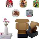 24 Pack 7x6x3 inch Black Shipping Boxes Cardboard Packaging Boxes for Mailing Shipping Corrugated Cardboard Boxes for Packaging Small Business Craft Flat Shipping Boxes Empty Gifts Giving Products