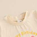 Happy Birthday Girl Boy T-Shirt One/Two/Three/Four/Five/Six Year Old Tee Shirt Toddler Cake Smash Outfit for Kids (Yellow Cake, 4-5 Years) (Beige)