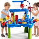 JUKUDAHU Water Table for Kids Ages 4-8 with Water Pumb, Summer Outdoor Sand Water Table for Boys Girls, Kids Water and Sand Activity Sensory Toys for Toddlers Age 3-8