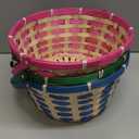 JOYIN 3PCS Easter Bamboo Baskets Empty Toys Gift Woven Goodie Baskets with Handle for Easter Egg Hunt, Kids Party Decor Supplies, Filling with Candy Party Favors,12.8" x 10.6" (Green, Blue, Pink)