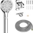 FASDUNT RV Shower Head with Hose, High Pressure 7 Mode Shower head with On Off Switch, Handheld Shower Head for RV/Campers, Travel Trailer, Motorhome (Light Grey)