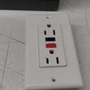 ELECTECK 5 Pack GFCI Outlets 15 Amp, Non-Tamper Resistant, Decor GFI Receptacles with LED Indicator, Ground Fault Circuit Interrupter, Wallplate Included, ETL Listed, Red/Black Button