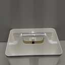 BYUNER Plastic Shower Caddy Dorm: Portable Bathroom Caddy Organizer with Handle and Holes, Cleaning Basket, Hard Shower Basket Storage Tote for Toiletry, College Dorm Room Essentials White/Silver