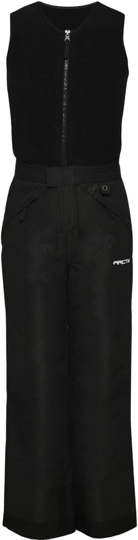 Arctix Kids Limitless Fleece Top Bib Overalls (Medium, Black)