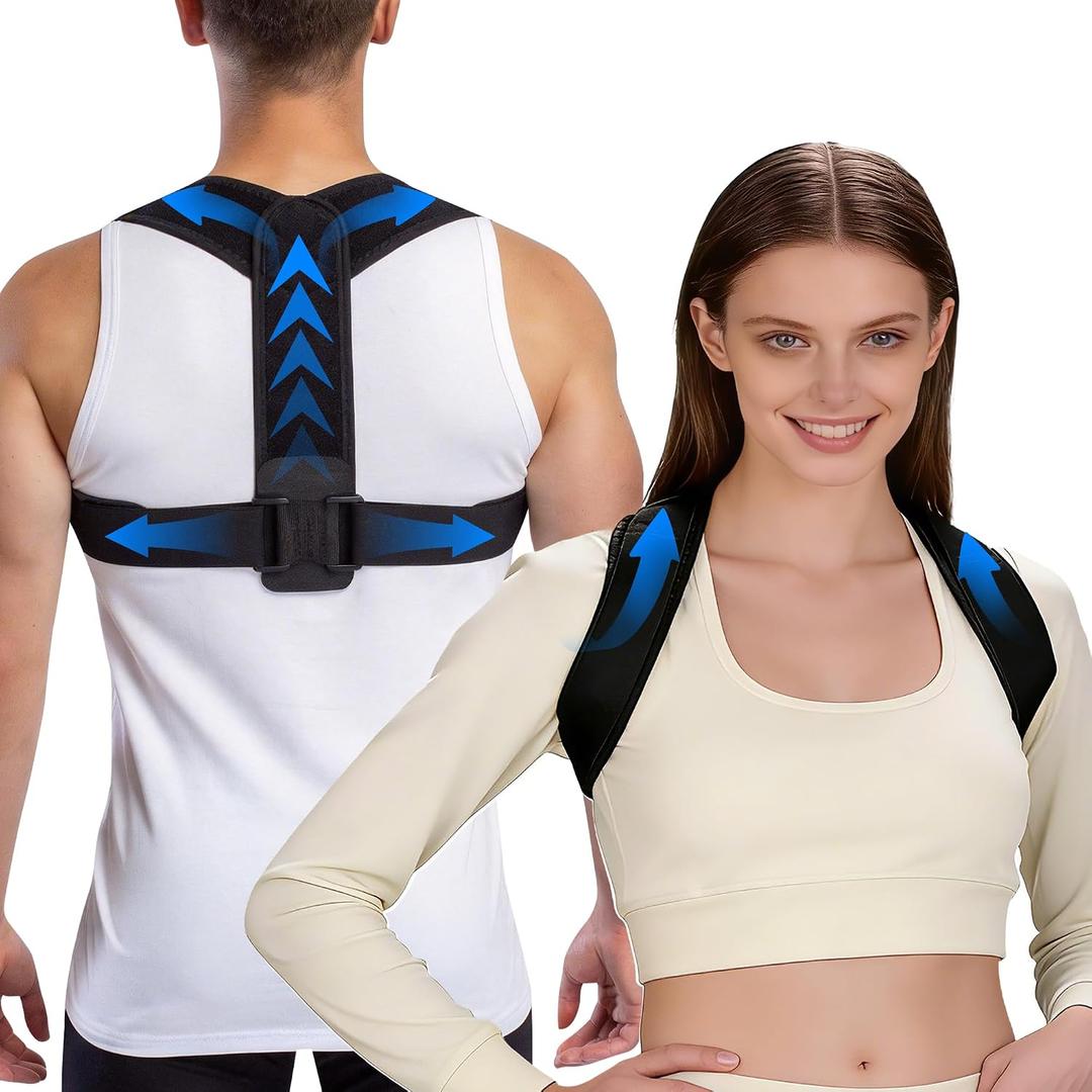 Upper Back Brace Posture Corrector for Women and Men, Adjustable Upper & Mid Back Support, Breathable Back Straightener for Neck, Shoulder & Clavicle Pain Relief, Small