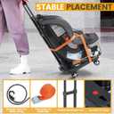Orzbow Car Seat Dolly for Airport, Folding Car Seat Travel Cart with 4 Wheels and Adjustable Handle, Carseat Roller for Airplane Travel with Straps, Compact Luggage Hand Trolley, Black