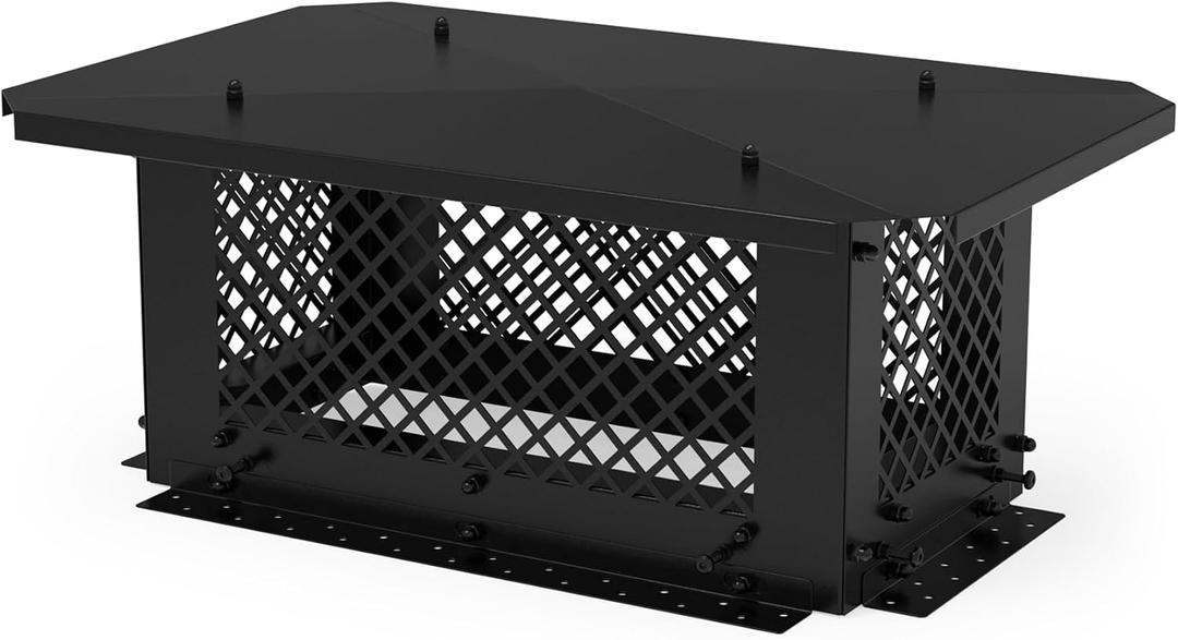 Stanbroil 10" x 19" Chimney Cap, Fireplace Chimney Cover for Outside Adjustable Bottom to Fit Existing Clay Flue Tile Sizes, Chimney Flue Rain Caps