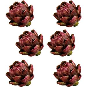 Set of 6 Wine Red Faux Artichokes Bowl Filler Kitchen Table Decor