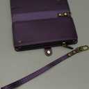 Defencase Compatible with iPhone 16 Case Wallet with RFID Blocking Card Holder for Women and Men, Fashion PU Leather Magnetic Snap Flip Zipper Strap Wallet Phone Case for iPhone 16 6.1", Purple