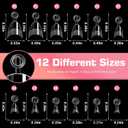 600PCS Short Gel Nail Tips Almond Press on Nails Clear Acrylic Nail Tips Almond Fake Nails, 12 Sizes Half Cover Soft Gel Nails Tips Kit for False Nails Extension Artificial Fingernails -B