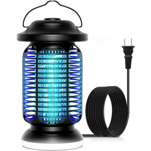 AMUFER Bug Zapper Outdoor & Indoor, Upgraded 18W Exclusive Blue-Violet Light with 2W LED Lamp, 100% Increase in Mosquito Control Effect, Coverage of 1/2-1 Acre, Fly Zapper for Patio, Backyard, Home