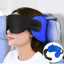 Travel Pillows for Airplanes, Airplane Pillow with 3D Eye Mask for Sleeping, 360° Support Headrest for Long Flight, Road Trip, Stop Bobblehead Travel Essential Airplane Sleep Head Strap, Blue